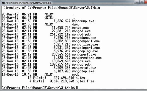 mongodb windows container database location