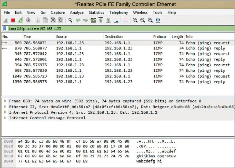 wireshark packet sniffer what are the ip addresses
