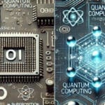 Close-up image comparing Quantum Computing and Classical Computing. Show Classical Computing elements